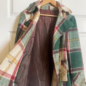 Vintage holiday plaid coat